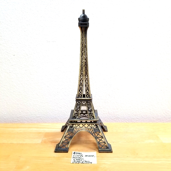 #1140 New Vintage Look Metal 12.25" Eiffel Tower - Picture 1 of 8